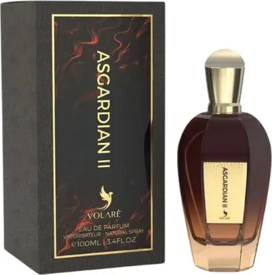 A product shot of a perfume bottle and its box.