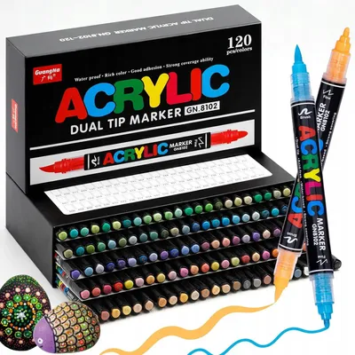 Produktbild von GuangNa 120 Dual-Tip Acrylmarker für Stein, Holz, Glas und Keramik