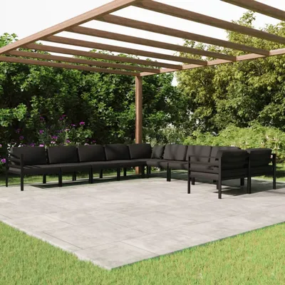 Produktbild von Maison Exclusive - 10-tlg. Garten-Lounge-Set mit Kissen Aluminium Anthrazit