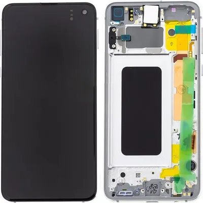 Produktbild von Original Super Amoled Display Touchscreen Bildschirm & Rahmen Prism Weiß für Samsung Galaxy S10e G970F