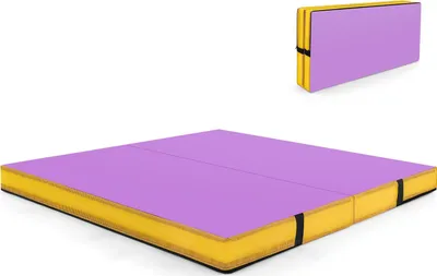 Produktbild von GOPLUS klappbare Turnmatte, 122 x 122 x 10 cm, Gymnastikmatte aus Kunstleder, Fitnessmatte mit Griffen & Reißverschluss, Trainingsmatte für Taumel