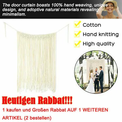 Produktbild von Makramee Wandbehang Kunst gewebte Tapisserie Wandteppich Hochzeit Deko 80*115 cm