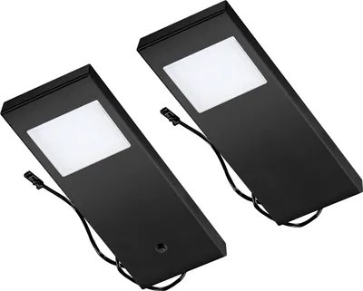 Produktbild von THEBO LED 91 Tadeo 1 in SCHWARZ - SET 2 inkl. Leuchte mit Hauptschalter / Unterbauleuchten / Oberschrankleuchten