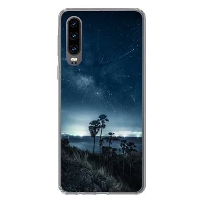 Produktbild von MuchoWow® Handyhülle Schutzhülle Hülle für Huawei P30 Sternenhimmel - Meer - Tropisch - Jungen - Mädchen - Kinder Silikon Softcase Handy Hülle - Kartenbesitzer