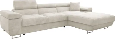 Produktbild von MIRJAN24 Ecksofa Torezio Mini, Stilvoll Eckcouch mit Bettkasten und Schlaffunktion, Einstellbare Kopfstützen, 280x170x70-90 cm (Farbe: Lumo 55, Seite: Rechts)