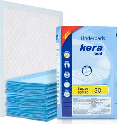 Produktbild von KERA saugstarke Inkontinenzauflage 60 x 90 cm - Einweg Bettunterlage mit “Baumwolle Feel” Comfort - Inkontinenzunterlage Wickelunterlage, 120 Stück