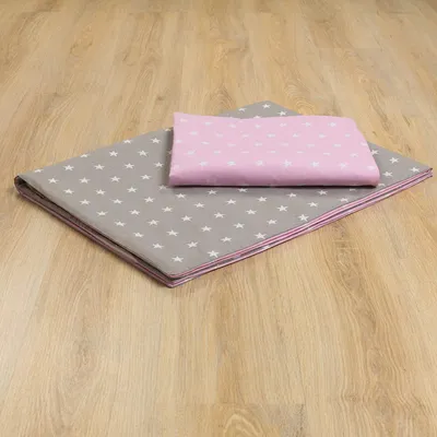 Produktbild von Amilian Babybettwäsche Set 7-teilig – Bettwäsche 100x135 cm, Kissen 40x60, Himmel, Nestchen – für Babybett/Gitterbett – Komplettset für Neugeborene