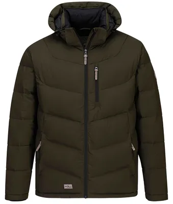 Produktbild von Blue Wave Herren Steppjacke Jesper - Jacke gesteppt mit abhnehmbarer Kapuze in Oliv Größe 4XL