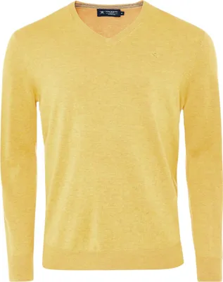 Produktbild von Hackett London Herren Pullover mit V-Ausschnitt Baumwolle Seide gelb S