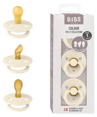 Produktbild von BIBS Probestück-Set, Schnuller, 0-6 Monate, 3er-Pack, Elfenbein