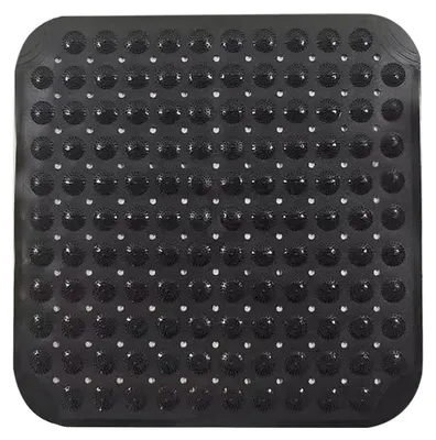 Produktbild von Duschmatte rutschfest 48 x 48 cm mit Saugnäpfen, maschinenwaschbar, PVC, Schwarz