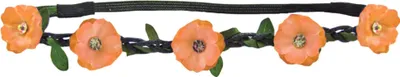 Produktbild von Blumen Haarband mit Blüten und glitzernden Schmucksteinen Apricot