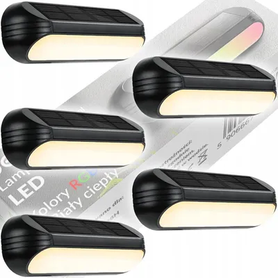 Produktbild von Decorya Solar Wandleuchten Außen Warmweiß + RGB 5er Set