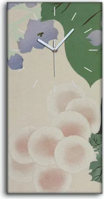 Produktbild von Wanduhr Bürouhr Leinwand Bild 30x60 Abstrakte Malerei Blätter Asiatische Kunst - weiße Hände