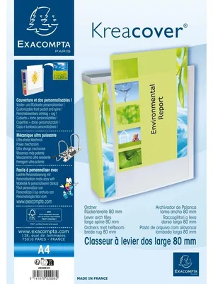 Produktbild von Präsentationsringbuch Kreacover A4 80mm weiß