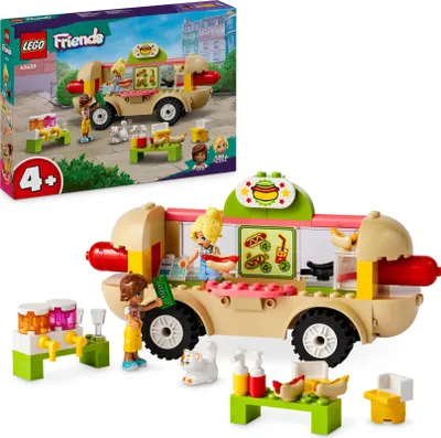 Produktbild von LEGO Friends Hotdog-Truck, Mobiles Restaurant-Spielzeug für Kinder ab 4 Jahre, Set mit Auto, Figuren und Katze, Geschenk für Mädchen und Jungen ab 4 Jahren 42633
