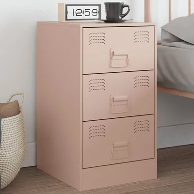 Image de Maison Exclusive - Table de chevet rose 34,5x39x62 cm acier