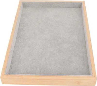 Zdjęcie produktu dla Elegancki drewniany organizer na biżuterię w kolorze szarym