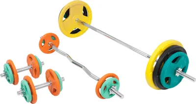 Produktbild von GORILLA SPORTS® Hantelset 108 kg - 6x1,25kg, 6x2,5kg, 2x5kg, 2x10kg, 2x15kg, Langhantelstange 170 cm, SZ Curlstange 120 cm, Kurzhanteln, Gusseisen, Sternverschlüssen - Langhantel Set