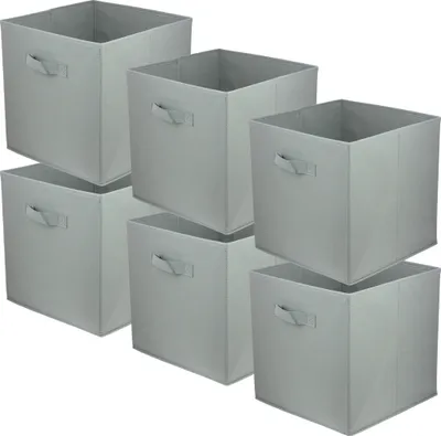 Produktbild von Lavita Storage Box | faltbare Aufbewahrung Boxen 31 x 31 x 31 cm | Schubladen-Organizer Box| Ordnungssysteme für Kleidung | Kleideraufbewahrung & Organisation | hellgrau | 6 stück