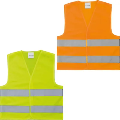 Produktbild von 2x Kindersicherheitsweste / Warnweste nach EN 1150:1999 / je 1x gelb und orange