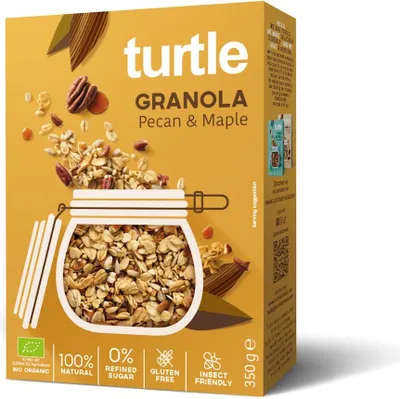 GRANOLA ORZECHY PEKAN - SYROP KLONOWY BEZGLUTENOWA BIO 350 g - TURTLE