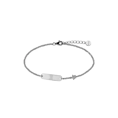 Immagine prodotto di Bracciale da donna Xenox con stella e placca d'incisione in argento 925 con zirconi - XS3468