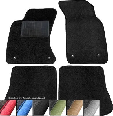 Immagine prodotto di moto-MOLTICO Tappetini Auto Velours Tappetini Auto Nero Set 4 pezzi adatto per Audi 80 B4 1991-1995 (Nero - cuciture decorative)