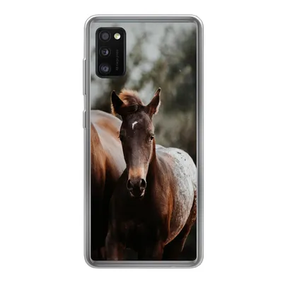 Produktbild von MuchoWow® Handyhülle Schutzhülle Hülle für Samsung Galaxy A41 Pferde - Wald - Berge Silikon Softcase Handy Hülle - Mobiltelefon