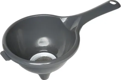 Obrázek produktu pro Kuchyňský trychtýř se sítkem v šedé barvě - ideální na olej, ocet a další potraviny