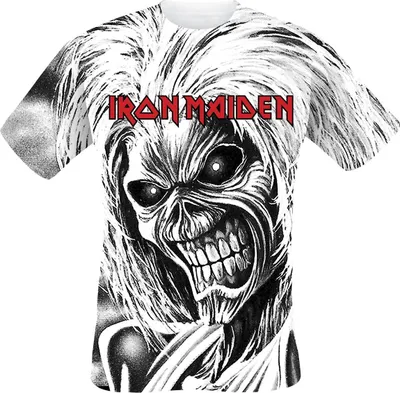 Produktbild von Iron Maiden T-Shirt Herren Killers Allover weiß Band-Merch, Bands 100% Baumwolle L