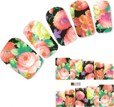 Produktbild von Tattoo Nail Blumen Bläter Aufkleber Nagel Sticker