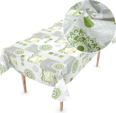 Produktbild von Tischdecke Wachstuch PVC Frei Ornamente Grau Robust Wasserabweisend Breite 140 cm Länge 100 cm
