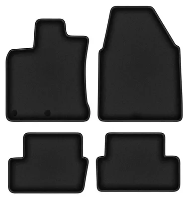 Produktbild von Velours-Fußmatten für Nissan Qashqai I J10 2006-2013 (Crossover) – 4-tlg, Schwarz, passgenau – Wielganizator DURBAN