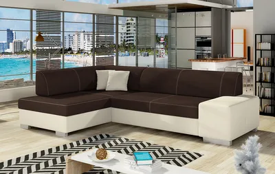 Produktbild von NABBI Ecksofa mit Zersetzung u Lagerraum Ferol L - dunkelbraun / beige