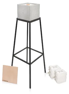 Image de Betonvuur : Torche d'extérieur - 17 x 17 x 17 cm. Livrée avec un support et du combustible