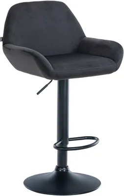 Produktbild von CLP Barhocker Braga Samtbezug mit Metallgestell, höhenverstellbar und drehbar schwarz Gestell Farbe schwarz