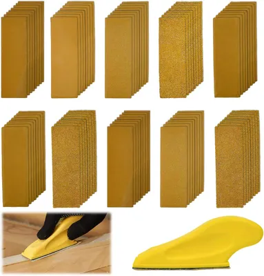 Imagen del producto de Papel de lija, 101 hojas, de diferentes granos, para trabajos en madera