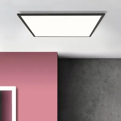 Produktbild von BRILLIANT schwarze LED Panel Deckenleuchte BUFFI | Deckenlampe in 60x60cm | 40 Watt 5200 Lumen 4000 Kelvin | Metall/Kunststoff