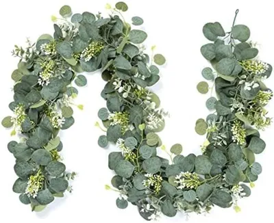 Produktbild von PromoHome® Künstliche Eukalyptus-Girlande mit Beeren – 4 Stück, 175 cm, Grün, für Deko