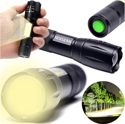 Image de Lampe tactique puissante, militaire, zoom, rechargeable, IP67, réflecteur pour la fête des pères