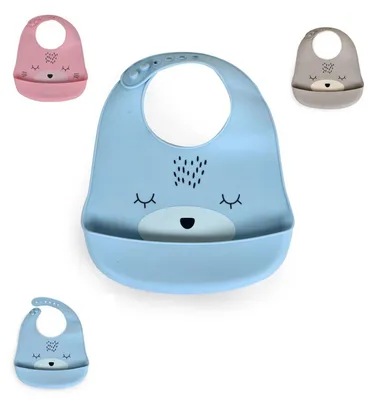 Produktbild von Cangaroo Babylatz Oscar Silikon, Tasche fr Essensreste, Verschluss einstellbar blau