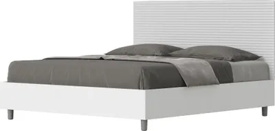 Produktbild von ITYHOME - Bett mit Bettkasten 160x190 Bettgestell Esche weiß Bett-Kopfteil mit Kunstlederbezug Weiß Level