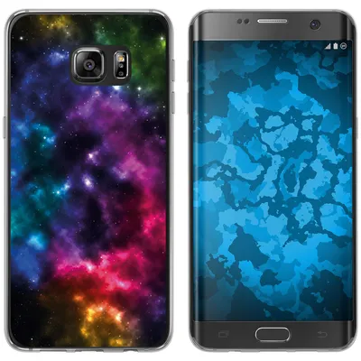 Produktbild von PhoneNatic Case kompatibel mit Samsung Galaxy S7 Edge Silikon-Hülle Space Nebula M8