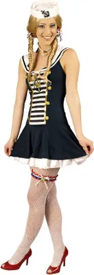 Produktbild von K31250214-40-42 blau-weiß Damen Leichtmatrosin Marinekleid Gr.40-42