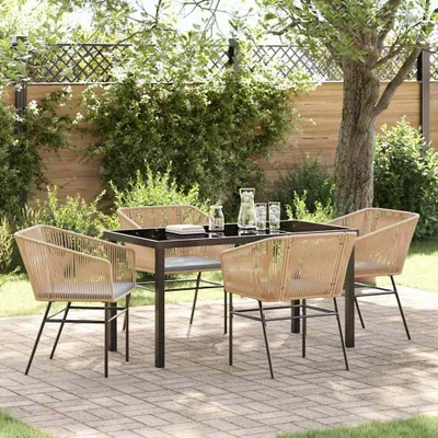 Produktbild von Maison Exclusive - Garten Essgruppe 5 pcs Braun Pulverbeschichteter Stahl