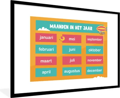 Produktbild von MuchoWow® MuchoWow® Gerahmtes Poster Kindergarten - Bildung - Jahr - Mädchen - Jungen - Kinder 90x60 cm - Poster mit zchwarzem Bilderrahmen - Wanddekoration - Fotos