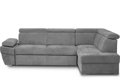 Obrázok produktu pre Konsimo Pravá rohová pohovka s nastaviteľnou opierkou hlavy "RATLO", sivá, látka, moderná, 270x190 cm