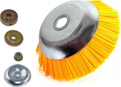 Immagine prodotto di 200 mm spazzola per erbacce spazzola in nylon per decespugliatore + set di montaggio
