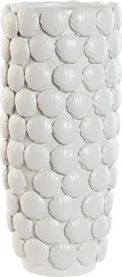 Image de Vase Home ESPRIT Blanc Faïence Méditerranée 15,5 X 15,5 X 33,5 cm